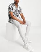 Asos Design Smart Skinny Linen Mix Pants In Light Gray