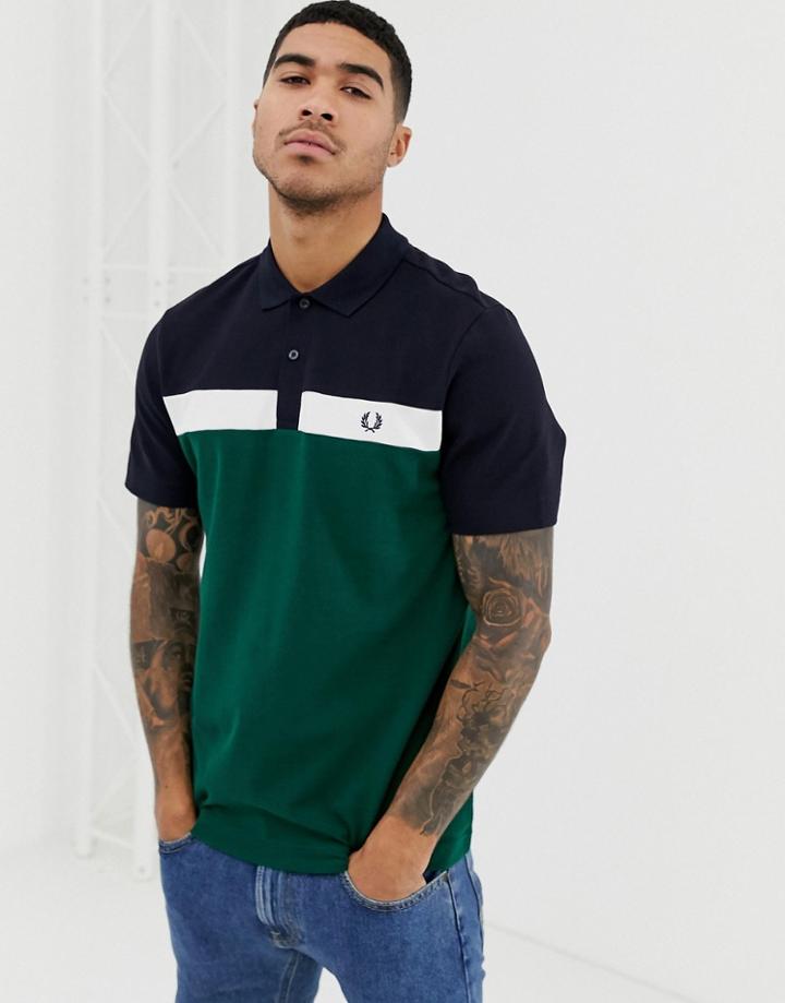 Fred Perry Panel Polo In Green - Green