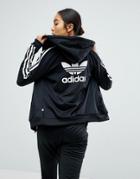 Adidas Originals Slim Full Zip Hoodie In Black - Black