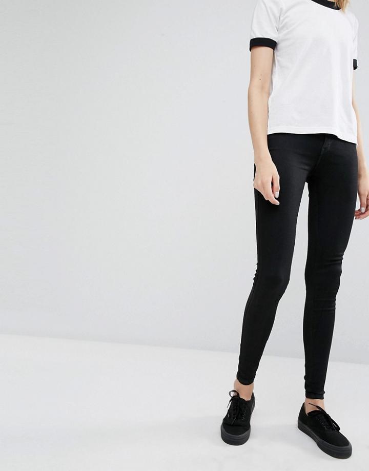 Dr Denim Plenty High Waist Coated Skinny Jeans - Black