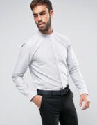 Hugo By Hugo Boss Edoug Shirt Collarless Oxford Regular Fit - Gray