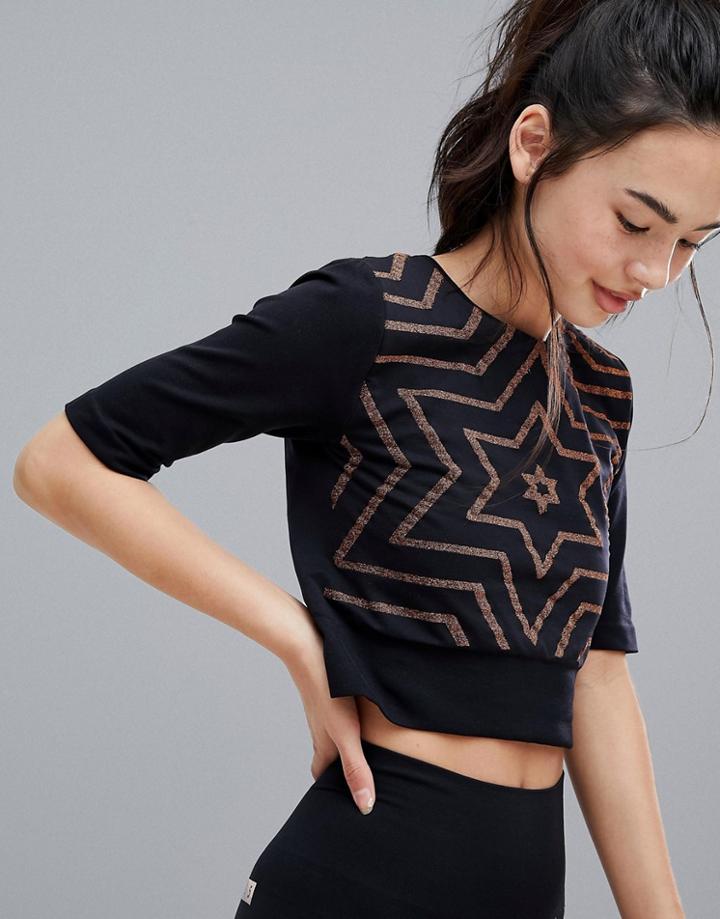 Asos 4505 Seamless Yoga T-shirt With Sparkly Stars - Multi