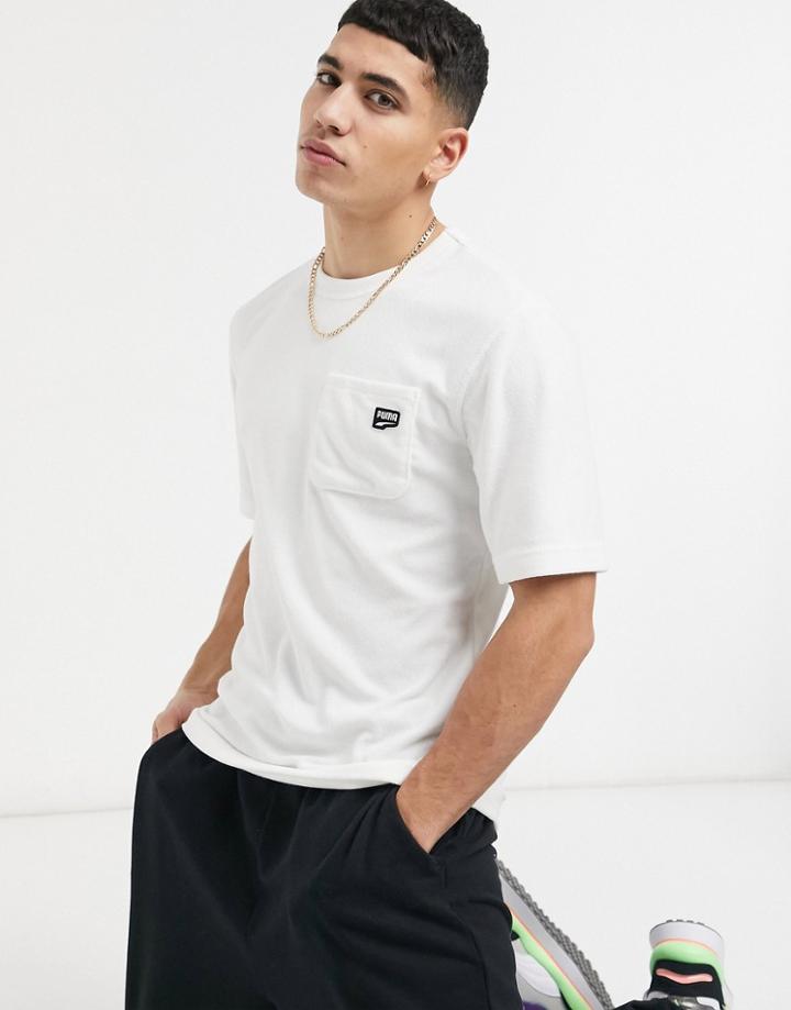 Puma Downtown Toweling T-shirt In White