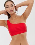 Frankies Bikinis Jayami One Shoulder Bikini Top-red