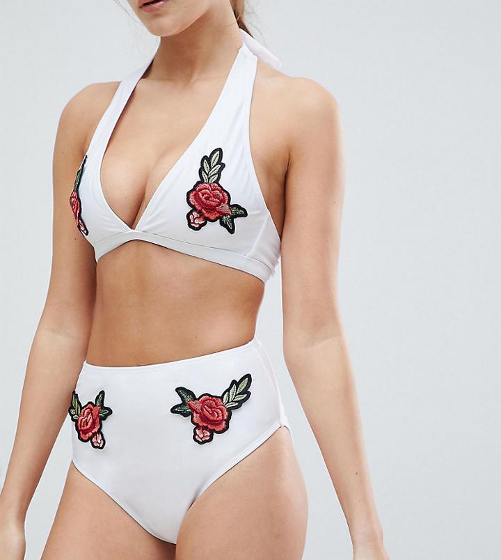 Peek & Beau Embroidered Bikini Bottom-multi