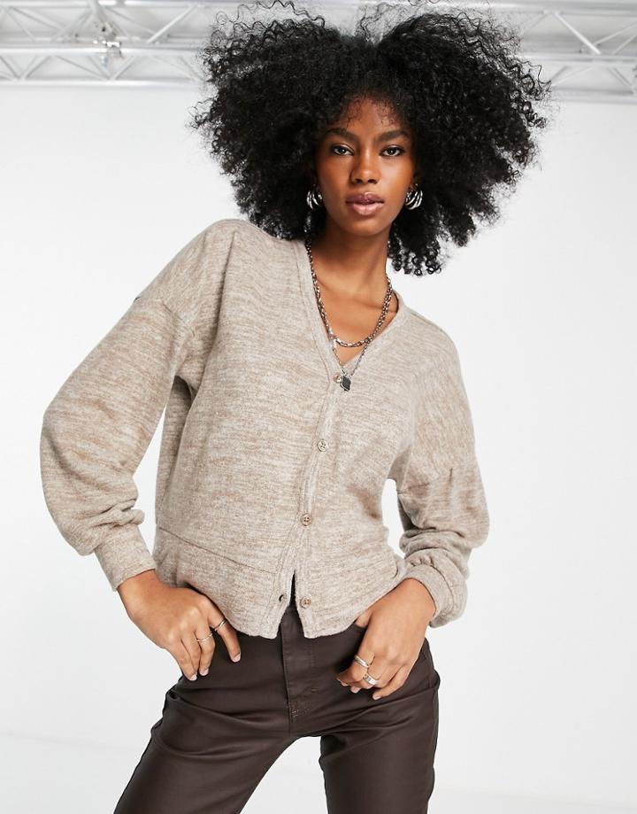 Vero Moda Soft Cardigan In Fossil-brown