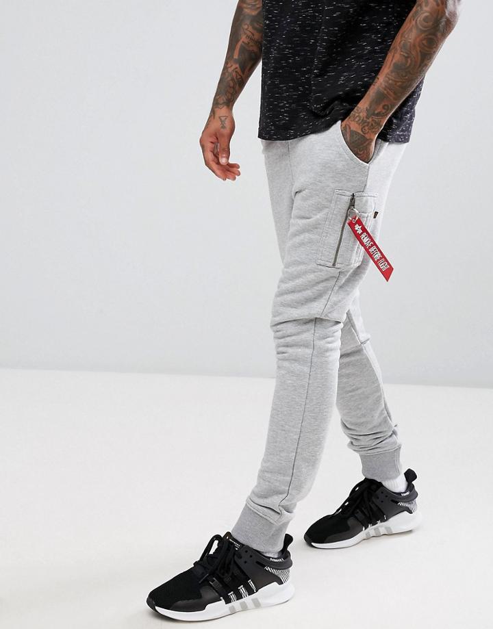 Alpha Industries X-fit Cargo Sweat Pants Slim Fit In Gray Marl - Gray