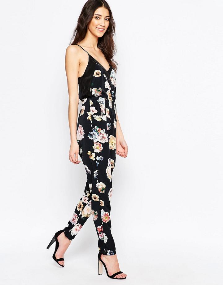 Oh My Love Floral Jumpsuit - Midnight Blossom