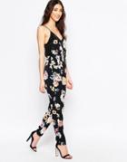 Oh My Love Floral Jumpsuit - Midnight Blossom