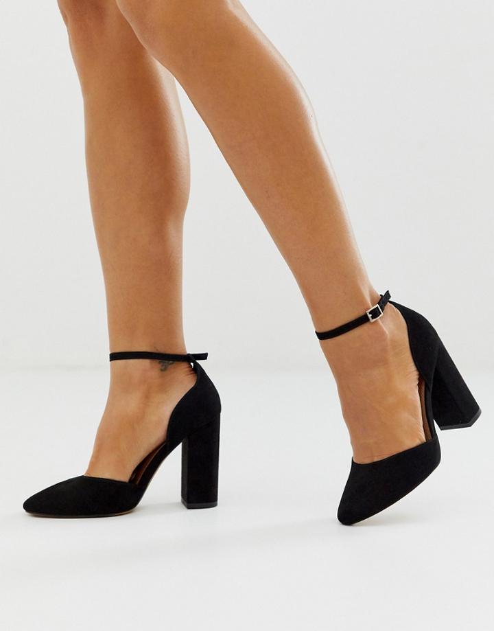 Asos Design Pleasant High Block Heels In Black