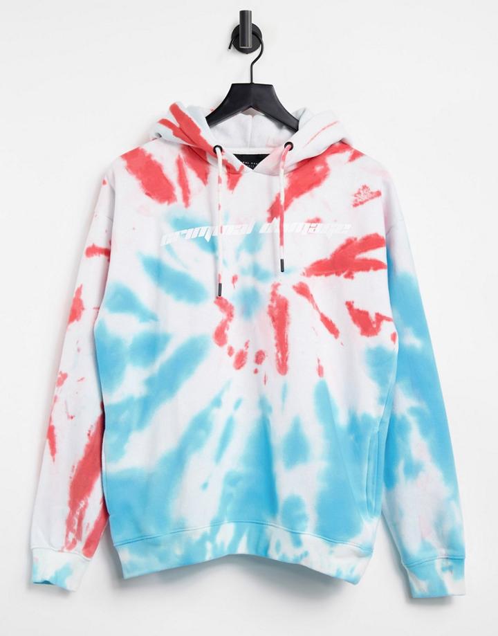 Criminal Damage Oversized Hoodie In Tie Dye-multi