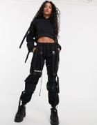 Namilia Utility Sweatpants With Cargo Pockets - Black