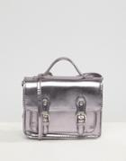 Asos Metallic Mini Satchel Bag - Gray