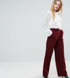 Asos Tall The Wide Leg Pants With Pleat Detail - Red