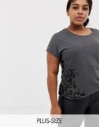 Only Play Curvy Plus Yoga Loose Short Sleeve T-shirt - Black