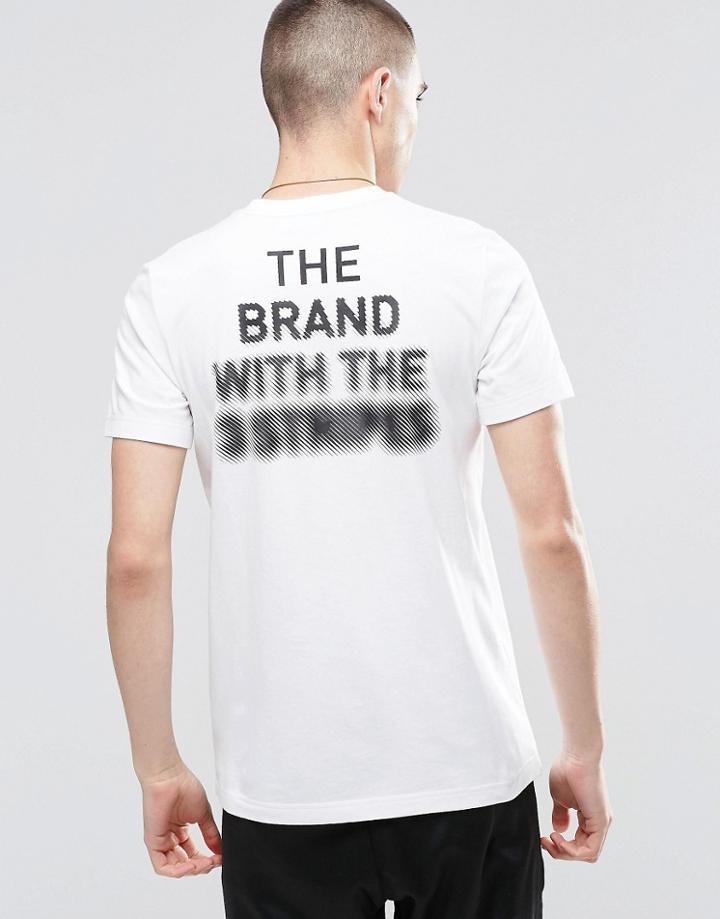 Adidas Originals T-shirt With Back Print In White Bq3542 - White
