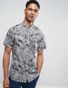 Only & Sons Short Sleeve Shirt In Slim Fit With All Over Print - Gray