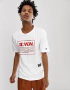 Champion X Wood Wood T-shirt With Large Logo In White - White