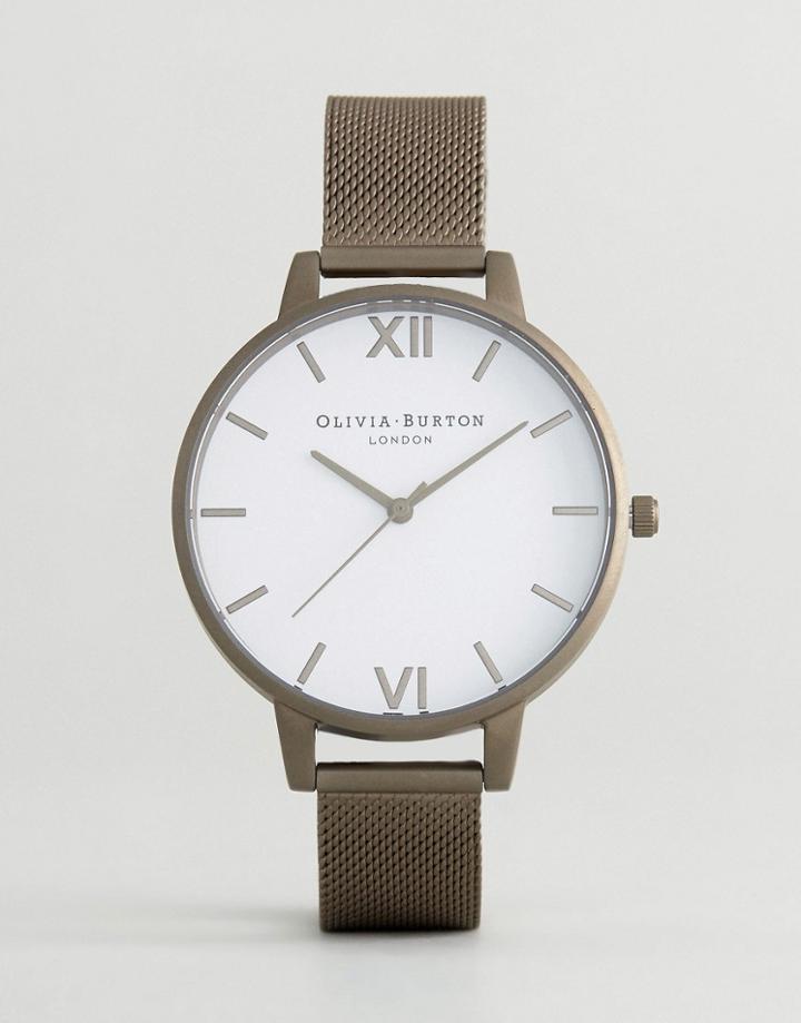 Olivia Burton Gunmetal Mesh Watch - Gray