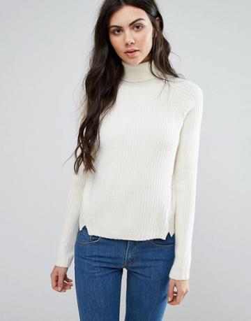 First & I Turtleneck Sweater - White