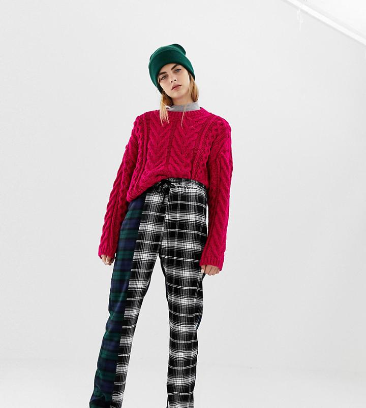 Collusion Mixed Check Pants - Multi