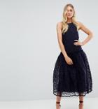 Asos Tall Lace Smock Drop Waist Midi Dress