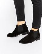 Asos America Suede Chelsea Ankle Boots - Black Suede