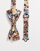 Gianni Feraud Bow Tie In Dark Floral-multi