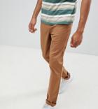 Asos Design Tall Tapered Chinos In Camel - Brown