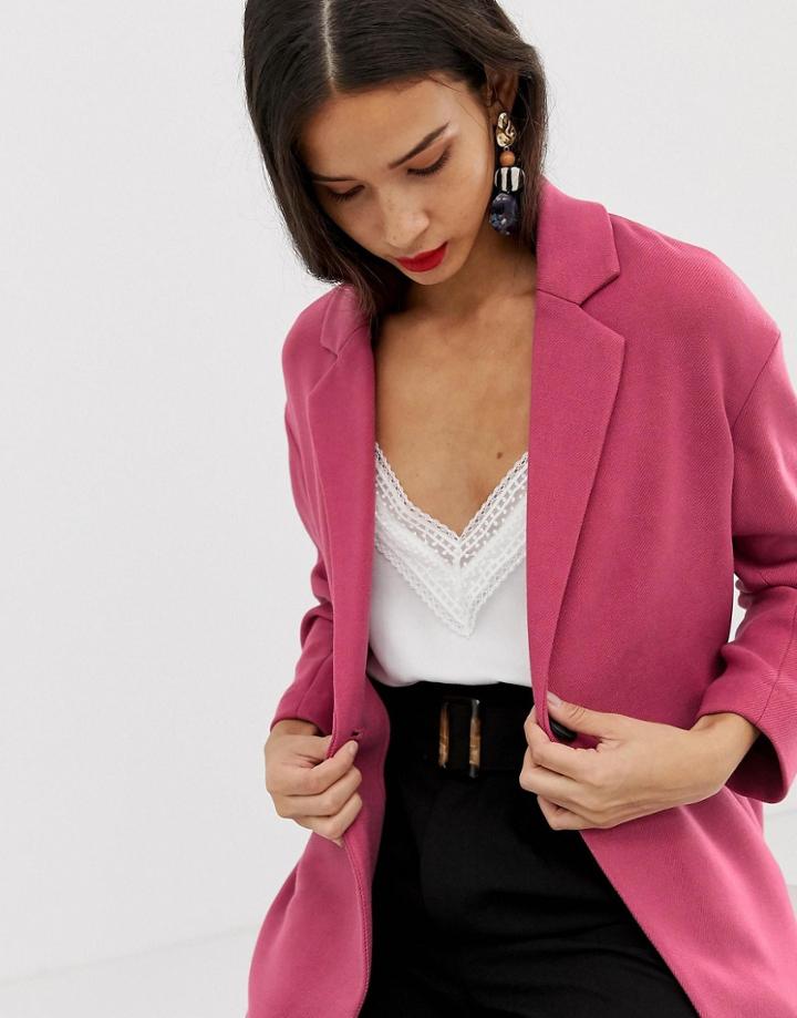 Stradivarius Jersey Throw On Coat - Pink