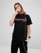 Diamond Supply T-shirt With Neon Script Logo - Black