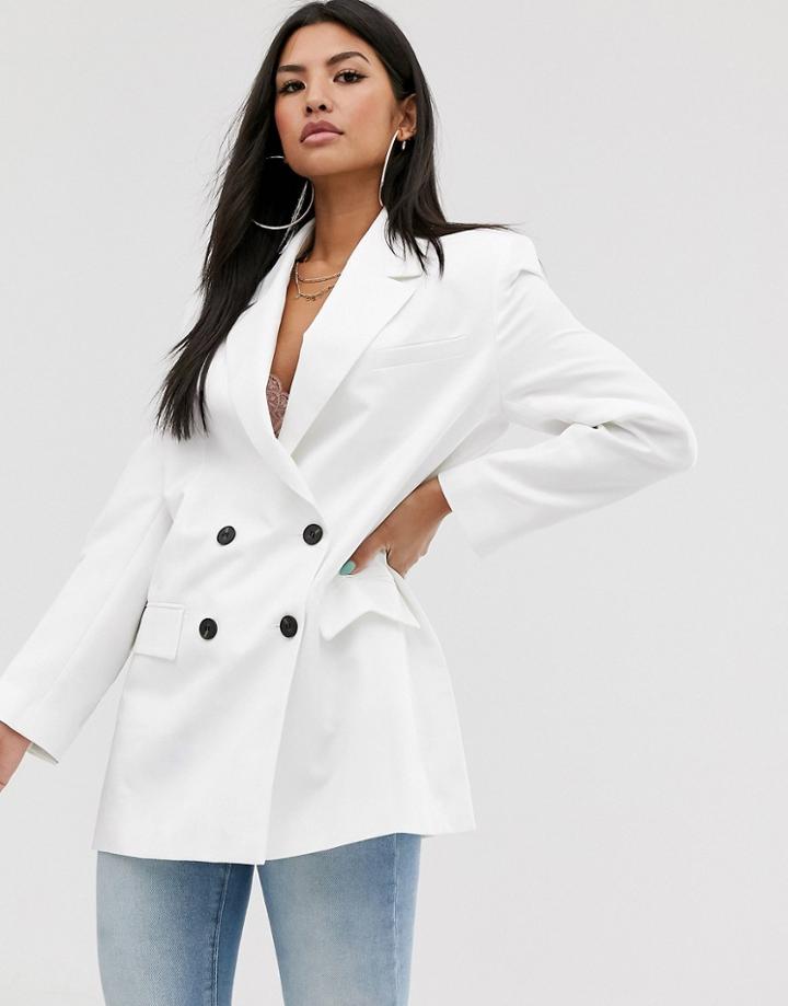Asos Design Dad Blazer In White