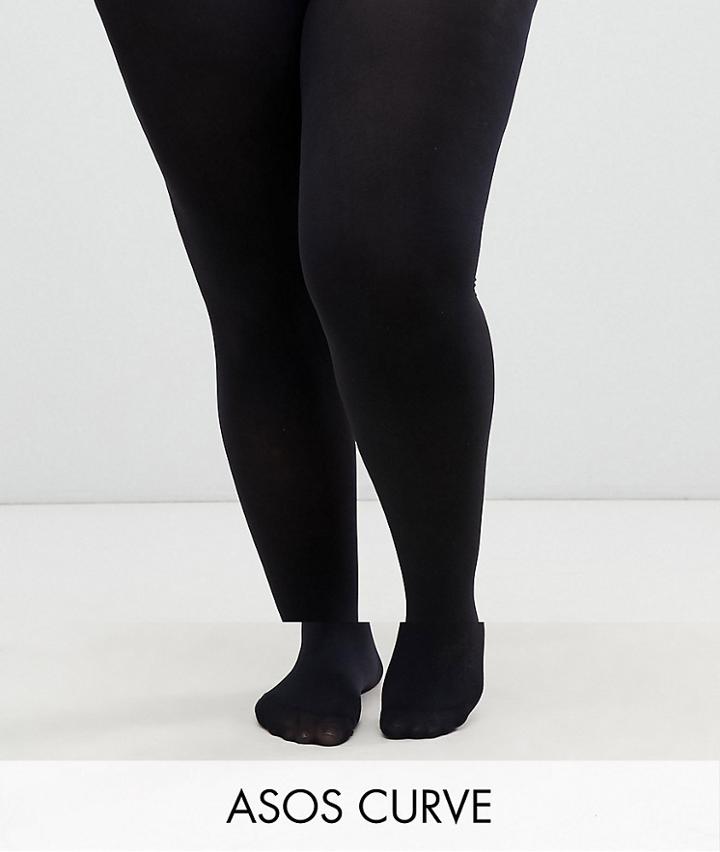 Asos Design Curve 2 Pack 90 Denier Black Tights In Super Stretch Fit