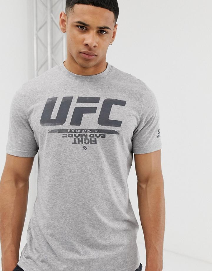 Reebok Ufc Logo T-shirt In Gray