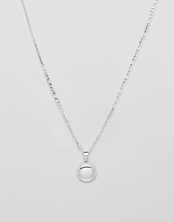 Chained & Able Circle Pendant Necklace In Silver - Silver
