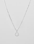 Chained & Able Circle Pendant Necklace In Silver - Silver