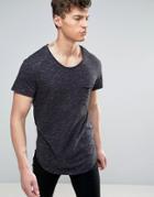 Kiomi T-shirt With Raw Hem Detail - Black