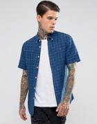 Farah Check Short Sleeve Shirt - Blue