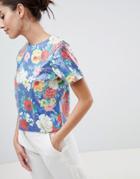 Asos Design Printed Sequin T-shirt-multi