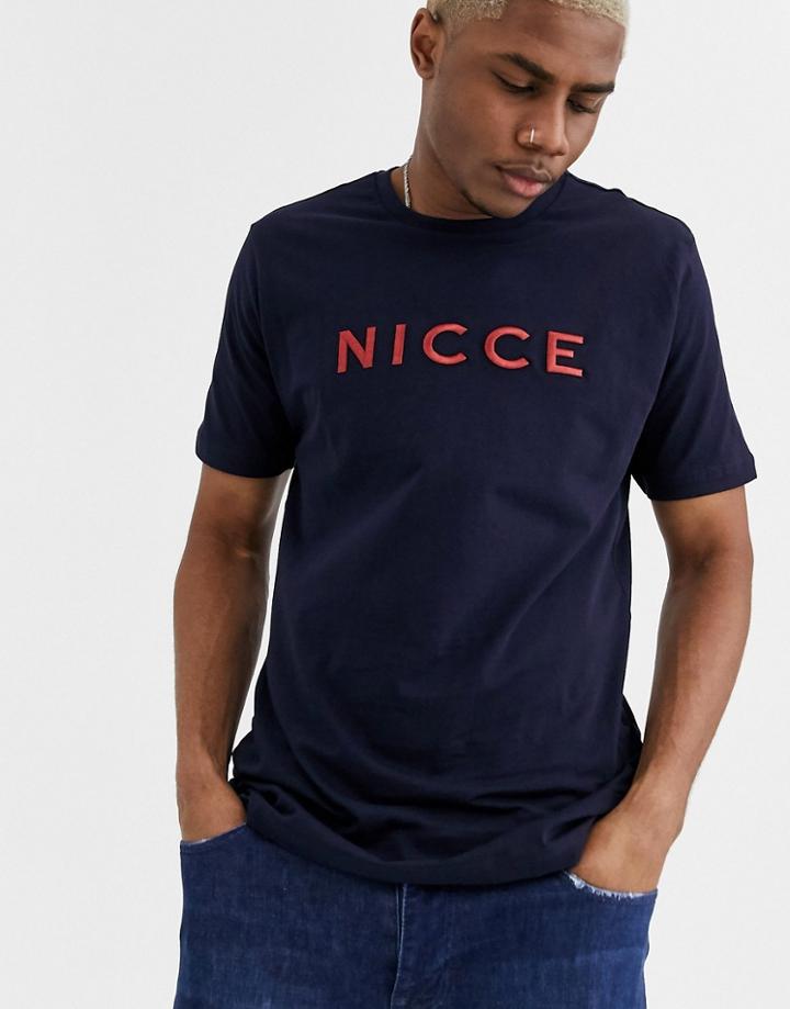 Nicce T-shirt Large Chest Logo In Navy