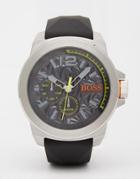 Boss Orange New York Textured Dial Watch With Silicone Strap - Gray