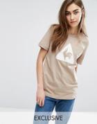 Le Coq Sportif Exclusive To Asos Flocked Logo T-shirt In Camel - Cream
