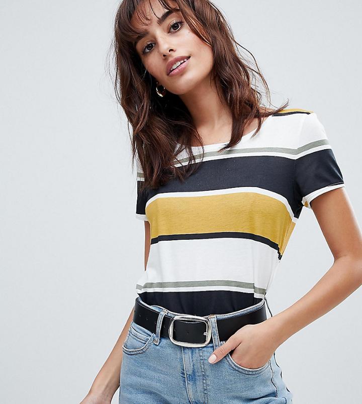 Esprit Crew Weck T-shirt In Multi Stripe - Multi