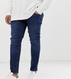 Jack & Jones Plus Size Skinny Fit Jean In Dark Blue - Blue