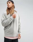 Asos Oversized Longline Sweatshirt In Gray Marl With T-shirt Hem - Gray