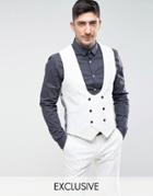 Noose & Monkey Super Skinny Suit Vest - White