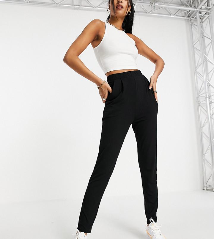Asos Design Tall Ultimate Jersey Peg Pants In Black