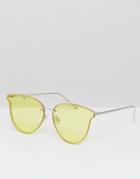 Jeepers Peepers Cat Eye Sunglasses With Yellow Tinted Lens - Gold