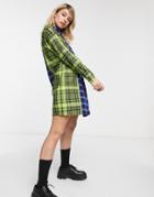 Fred Perry Tartan Shirt Dress In Blue-blues