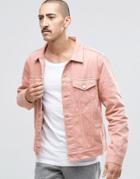 Weekday Single Slim Denim Jacket Pink - Pink